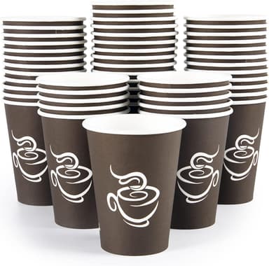 LITOPAK 240 Pack 12 oz Paper Cups, Brown Disposable Hot Coffee Cups for Party, Picnic, Travel, and Events