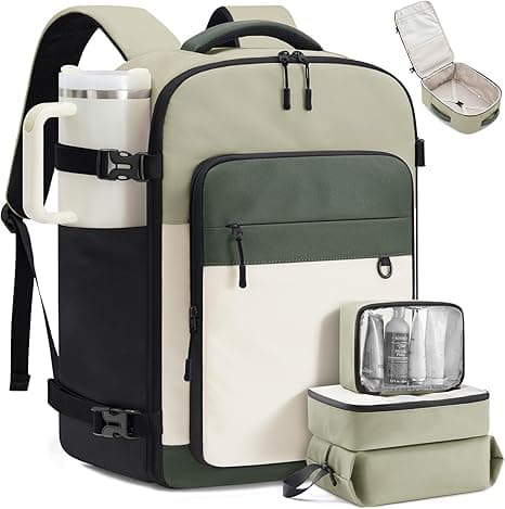 LOVEVOOK Travel Backpack for Women & Men, 40L Large Airline Approved Carry on Backpack for Travel, TSA Personal Item Travel Bag with 3 Packing Cubes, Waterproof Travel Essentials Bag fits 17" Laptop