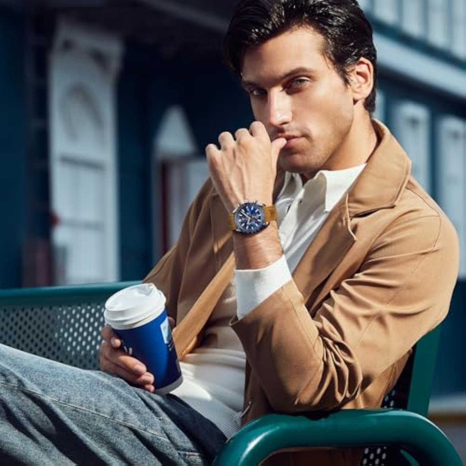 BENYAR Mens Watches Quartz Analog Chronograph Waterproof Wrist Watches for Men Fashion Business Work Casual Sport Dress Watch with Calendar view 3