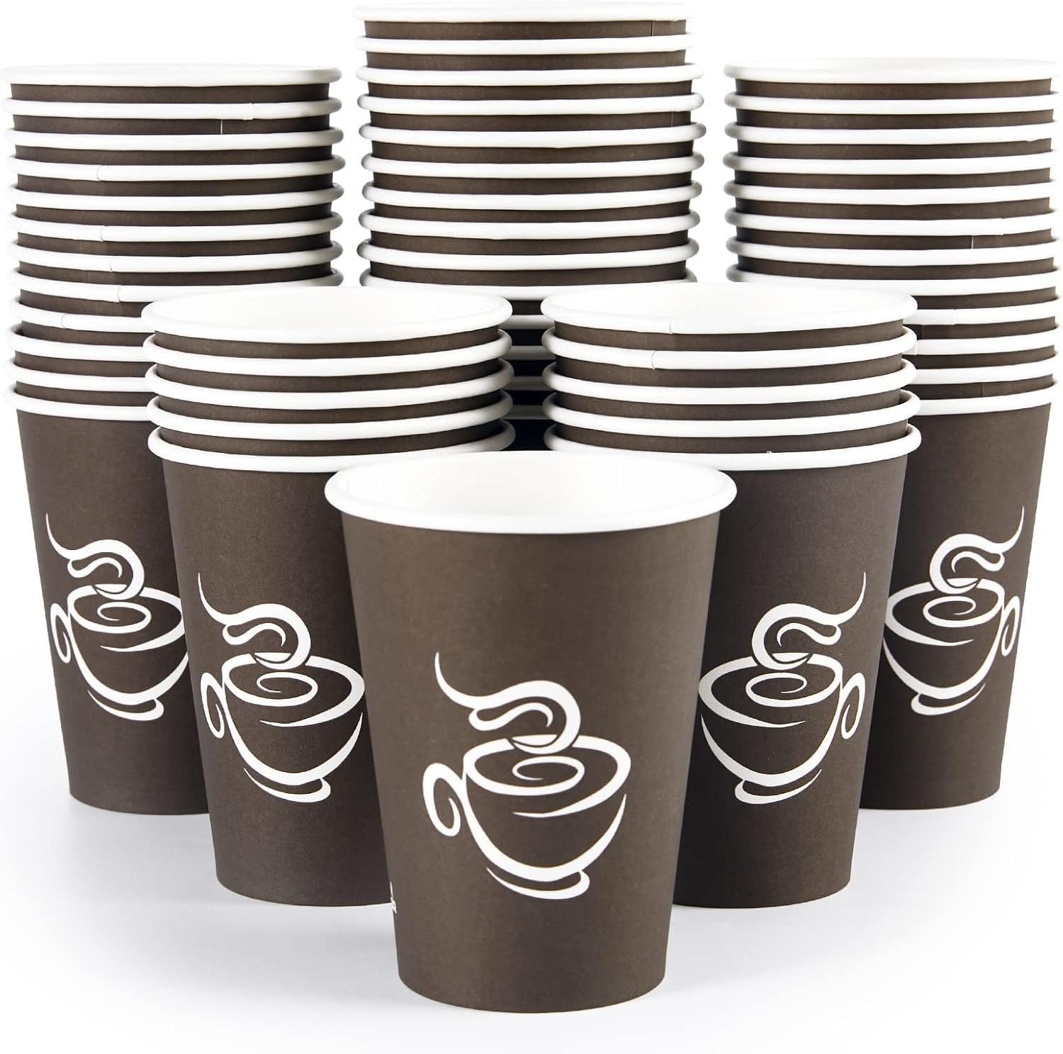 LITOPAK 240 Pack 12 oz Paper Cups, Brown Disposable Hot Coffee Cups for Party, Picnic, Travel, and Events view 1