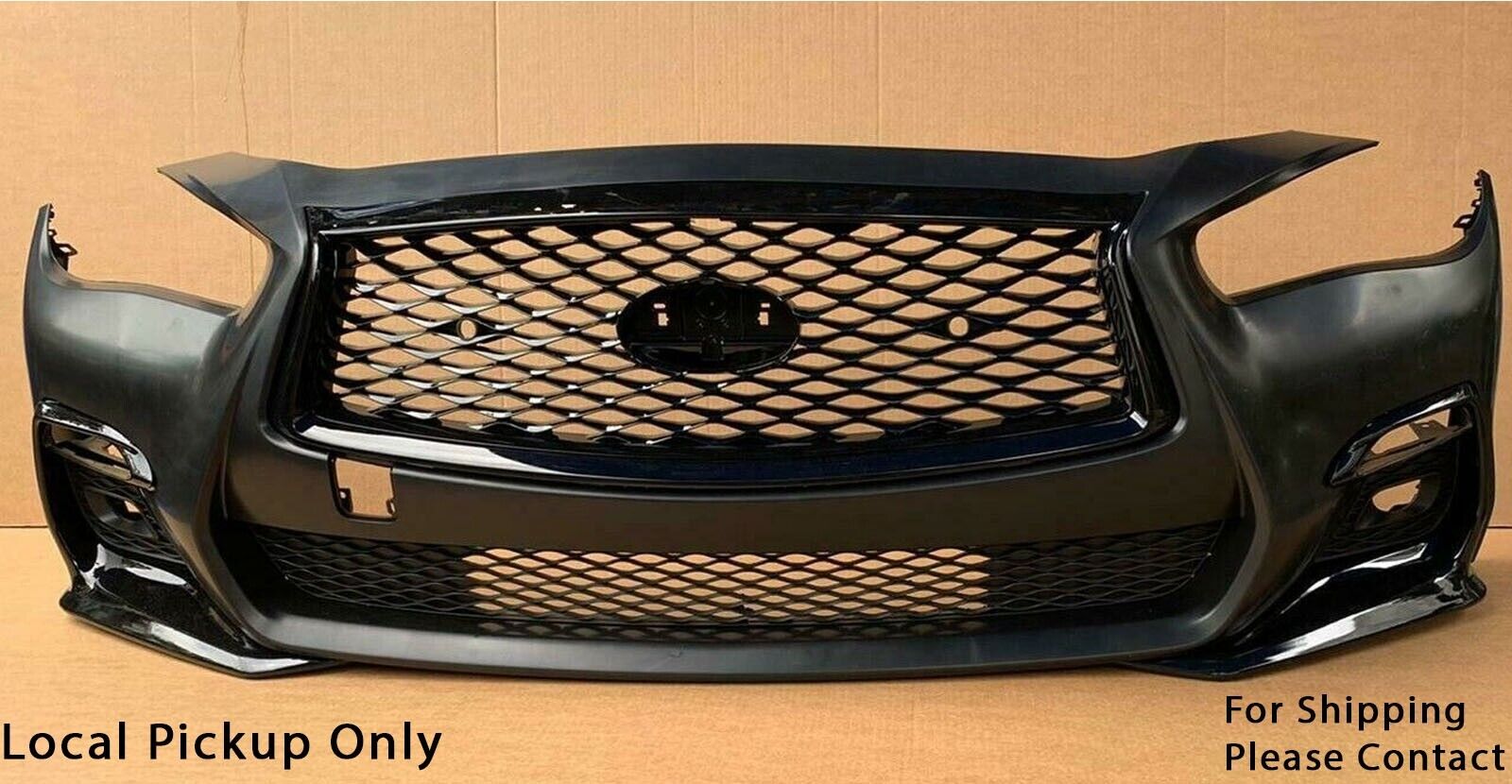 FOR-18-20-INFINITI-Q50-SPORT-FRONT-BUMPER-COVER-W-GRILLE-FOG-LAMP-BEZEL-124357579286-2