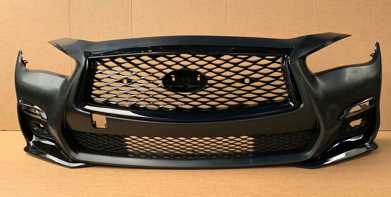 FOR-18-20-INFINITI-Q50-SPORT-FRONT-BUMPER-COVER-W-GRILLE-FOG-LAMP-BEZEL-124357579286-3