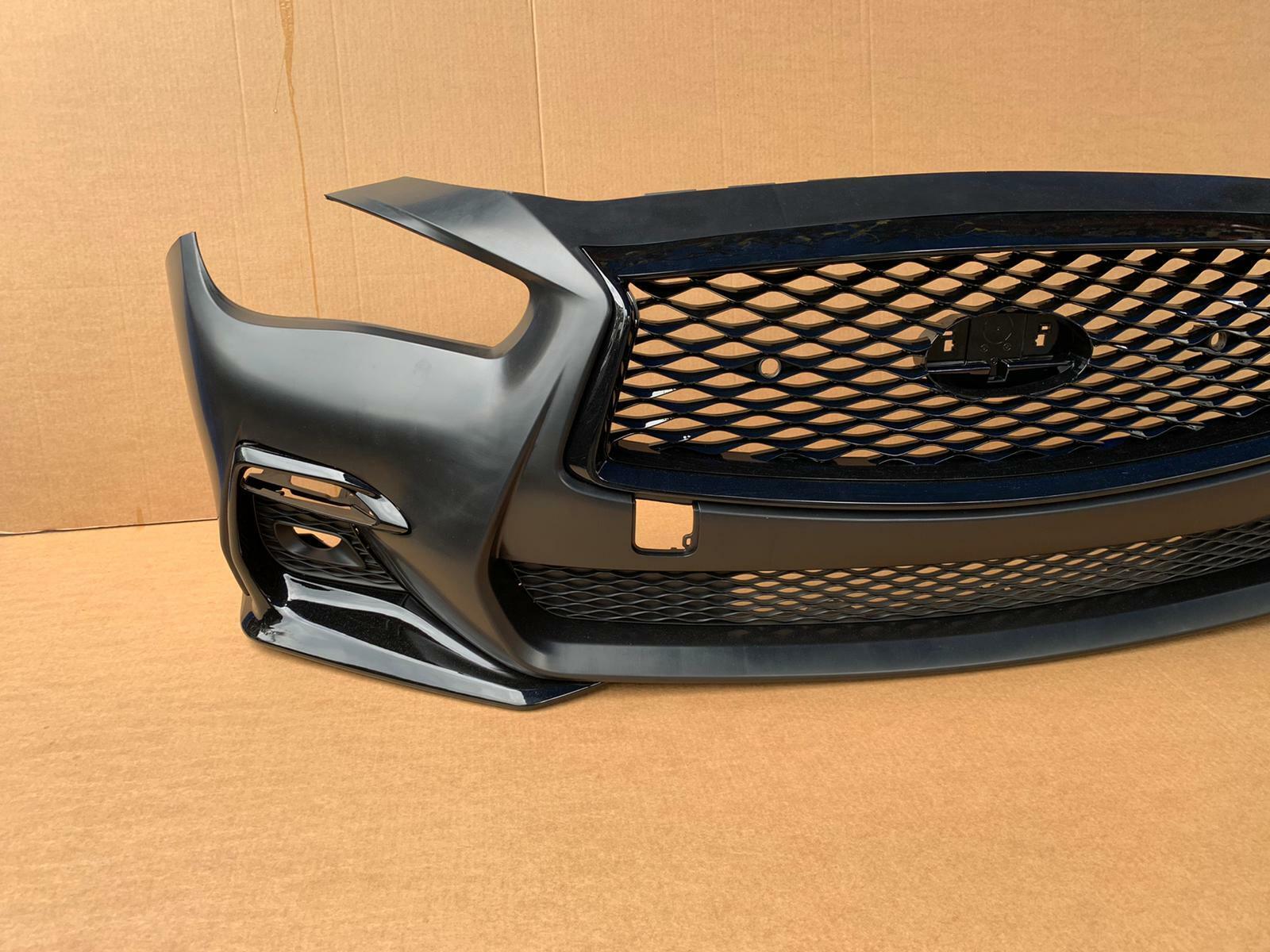 FOR-18-20-INFINITI-Q50-SPORT-FRONT-BUMPER-COVER-W-GRILLE-FOG-LAMP-BEZEL-124357579286-6