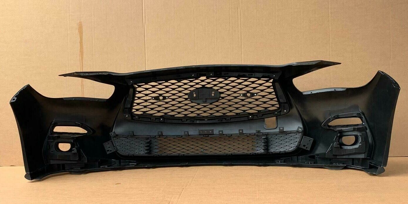 FOR-18-20-INFINITI-Q50-SPORT-FRONT-BUMPER-COVER-W-GRILLE-FOG-LAMP-BEZEL-124357579286-9