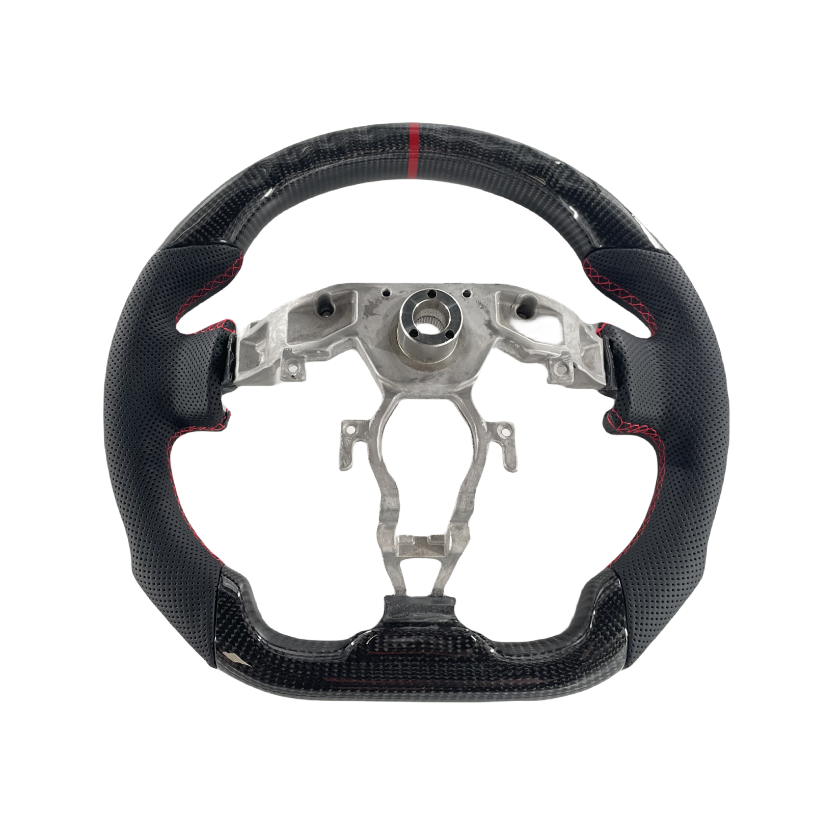 FOR-09-21-NISSAN-370Z-CARBON-FIBER-FLAT-BOTTOM-STEERING-WHEEL-BLACK-LEATHER-126385076818-3